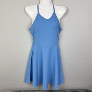 Olivia‎ Rae Light Blue Sleeveless  Midi Halter Top Dress Fit & Flare Sz Small
